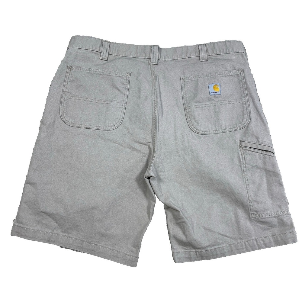 Carhartt Shorts Men 40 Tan Khaki Duck Canvas Baggy Relaxed Fit Utility Work Wear